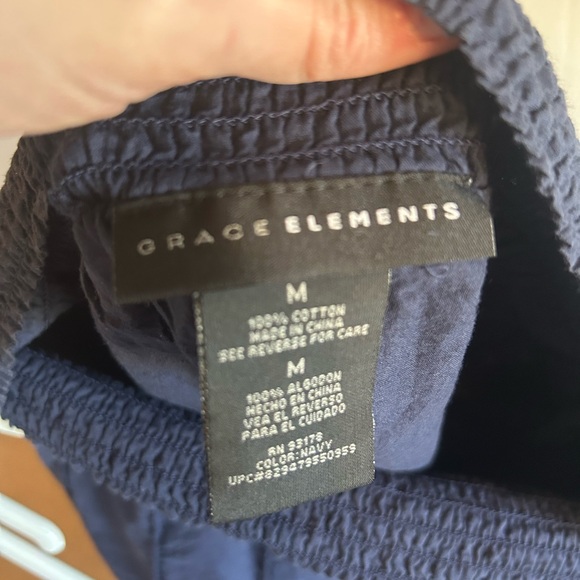 Grace Elements Midi Navy Casual Flowy Skirt - Picture 3 of 3